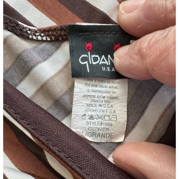 Brown & White Striped Gidani Sleeveless Dress With Belted Waist & Silver Buckle - Picture 4 of 8